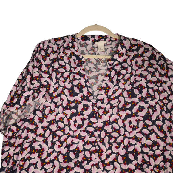 NEW Anna Glover x H and M Dress Womens 16 Pink Blue Gingko Floral Lagenlook NWOT - Picture 3 of 12